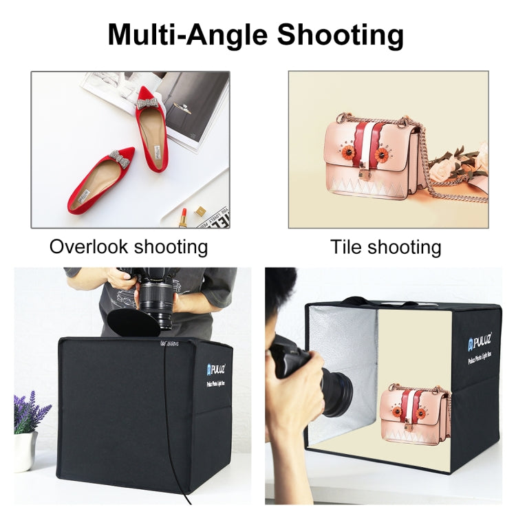 PULUZ 40CM FOLDING PORTABLE RING LIGHT USB PHOTO LIGHTING STUDIO SHOOTING TENT BOX WITH 6 X DUAL-SIDE COLOR BACKDROPS BLACK PU5041B
