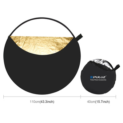PULUZ 110CM 5 IN 1 (SILVER / TRANSLUCENT / GOLD / WHITE / BLACK) FOLDING PHOTO STUDIO REFLECTOR BOARD PU5110