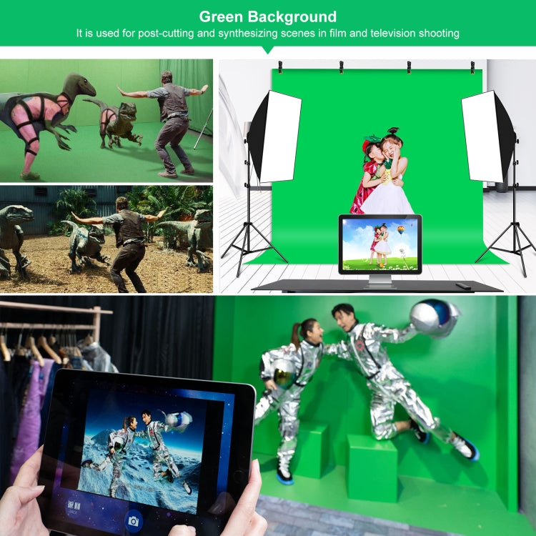 PULUZ 2X2M T-SHAPE PHOTO STUDIO BACKGROUND SUPPORT STAND BACKDROP CROSSBAR BRACKET KIT WITH CLIPS (GREEN) PU5205G