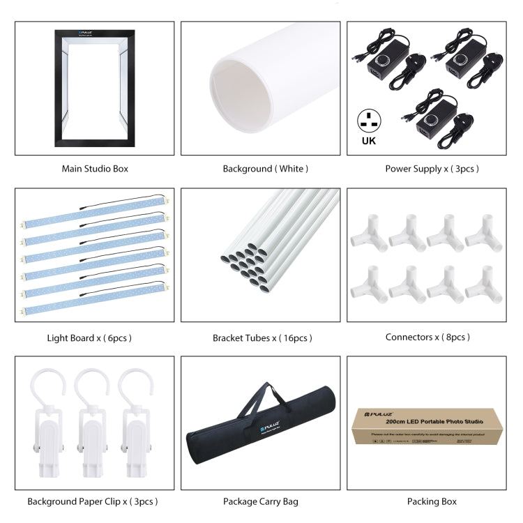 PULUZ 2M 240W 5500K Photo Light Studio Box Kit (PU5210UK)