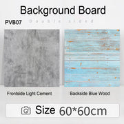 PROMAGE DOUBLE-SIDED PVC BOARD LIGHT CEMENT/BLUE WOOD PM-PVB07