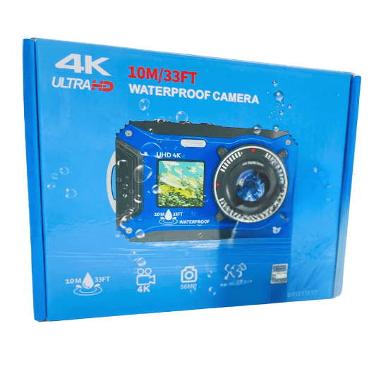 Promage 4K Ultra HD 10M Waterproof Camera: 56MP, Auto Focus, 16x Zoom and Dual Screen
