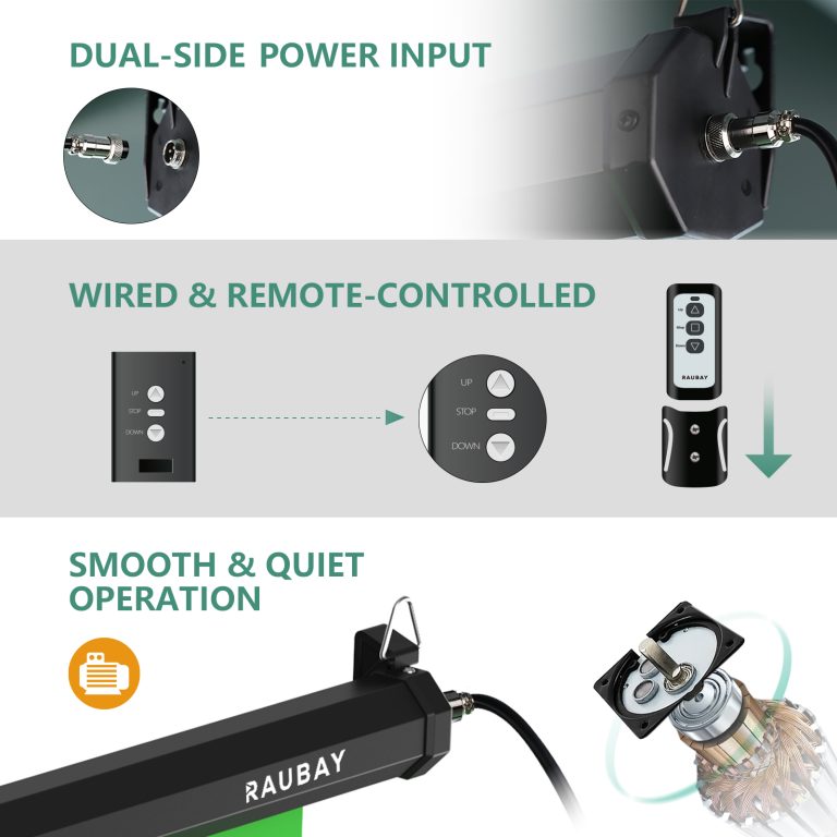 Raubay Motorized Pull-Down Green Screen