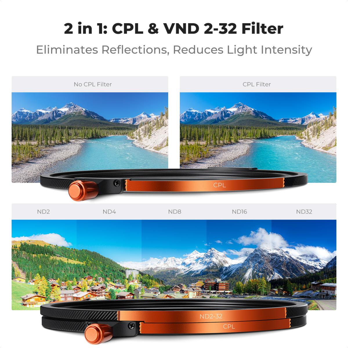 K&F Concept 67mm Nano-X Magnetic Filter Kit (CPL + ND2-32 + Black Mist 1/4) – view 5