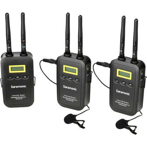 Saramonic VmicLink5 RX+TX+TX Camera-Mount Digital Wireless Microphone System with Two Transmitters and Lavalier Mics