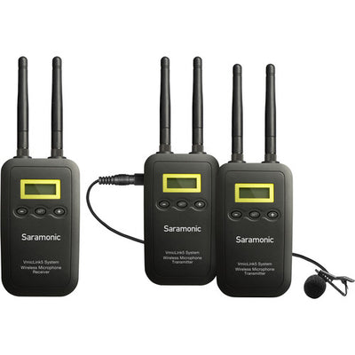 Saramonic VmicLink5 RX+TX+TX Camera-Mount Digital Wireless Microphone System with Two Transmitters and Lavalier Mics