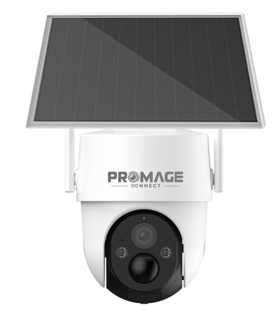 Promage Connect Snap 26T Wi-Fi Solar Powered PTZ Camera – 3MP 2K Resolution, Outdoor IP65, Color Night Vision, Motion Detection