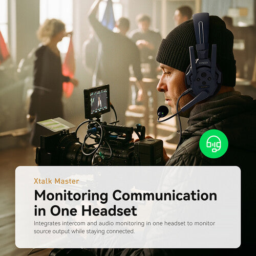 Synco Xtalk Master Full-Duplex MasterFree Intercom System with 4 Single-Ear Headsets