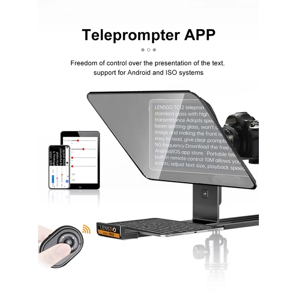 LENSGO TC12 Teleprompter for DSLR Camera and Tablet upto 12.9″
