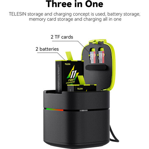 TELESIN FCC-001 Fast Charging Box fo GoPro HERO 12/11/10/9 Batteries