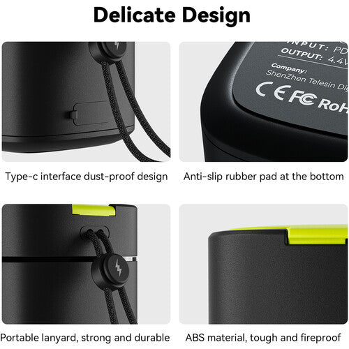 TELESIN FCC-001 Fast Charging Box fo GoPro HERO 12/11/10/9 Batteries