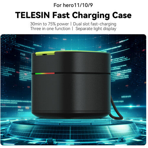 TELESIN FCC-001 Fast Charging Box fo GoPro HERO 12/11/10/9 Batteries
