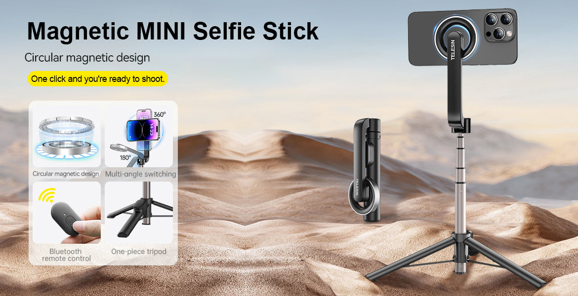 TELESIN WS-22005 Magnetic Bluetooth Selfie Stick for iPhone