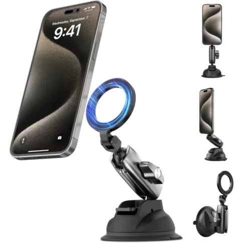 TELESIN Aluminum Suction Cup Mount With Magnetic Plate for Cellphone