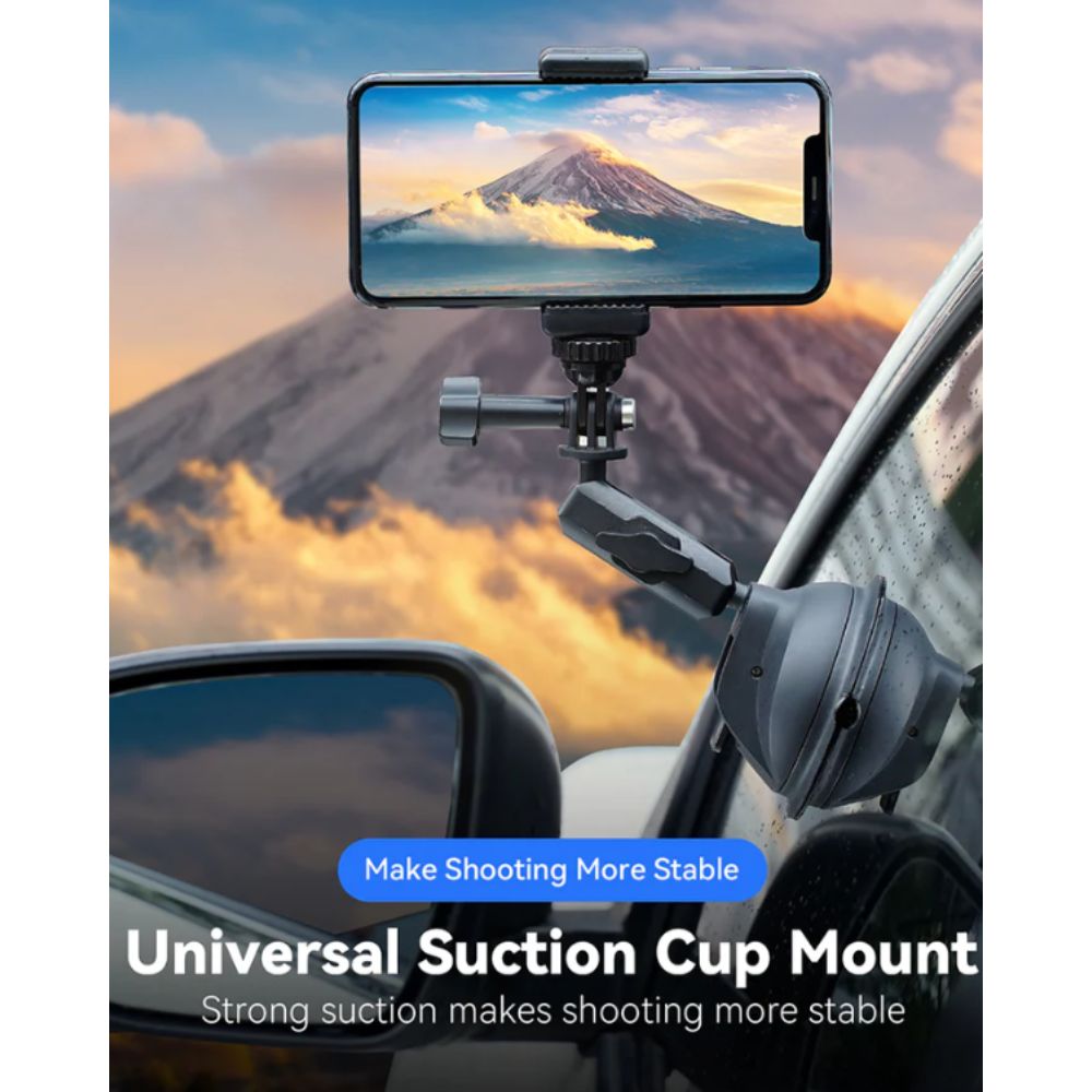 TELESIN Upgraded General Suction Cup Mount for Action Cameras