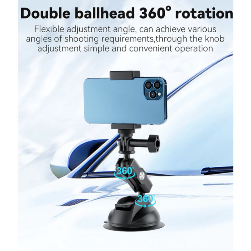 TELESIN Upgraded General Suction Cup Mount for Action Cameras