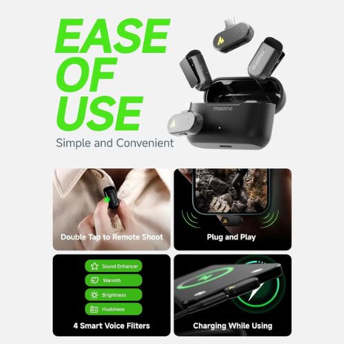 MAONO WM622-PBC2 Wave T1 Mini Wireless Lavalier Microphone