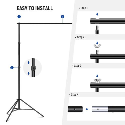 Neewer 2x3m Backdrop Support System With 2 Sand Bags And 8 Clamps