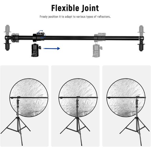 Neewer Extendable Reflector Holder Arm, Photo Studio Telescopic 27.9” To 47.2” Boom