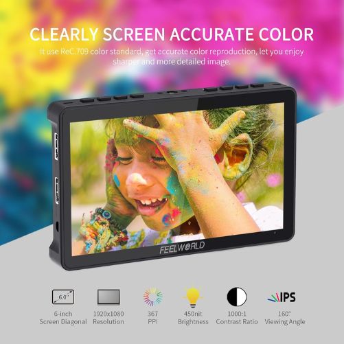 FEELWORLD F5 Pro V4 6” Touch Screen Camera Field Monitor