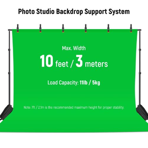 Neewer 2x3m Backdrop Support System With 2 Sand Bags And 8 Clamps
