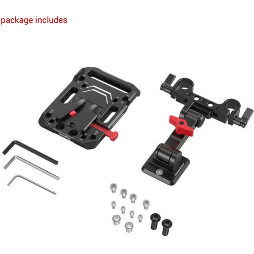 SmallRig V-Lock Battery Plate with 15mm Rod Clamp and Adjustable Arm (2991)