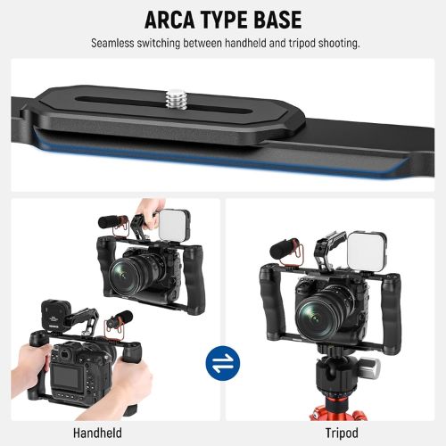 Neewer (CA16T) Universal Camera Cage and Top Handle With Arca Type Base, Dual Handgrip