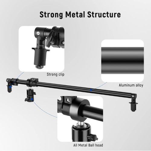 Neewer Extendable Reflector Holder Arm, Photo Studio Telescopic 27.9” To 47.2” Boom