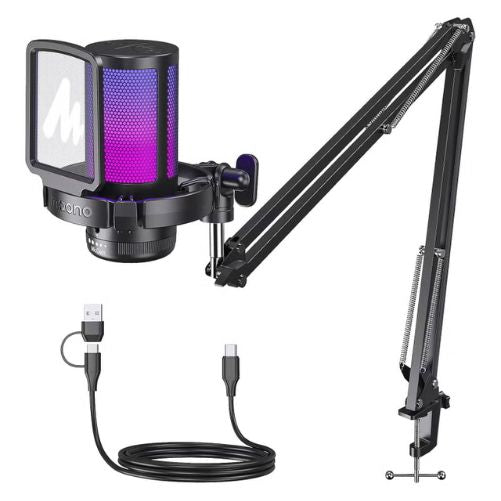 MAONO DGM20S GamerWave USB Condenser Gaming Microphone with RGB Lighting