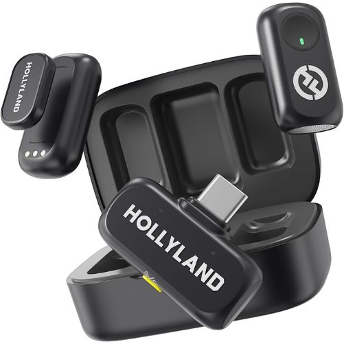 Hollyland LARK A1 Duo 2-Person Wireless Microphone System with USB-C Connector for Mobile Devices