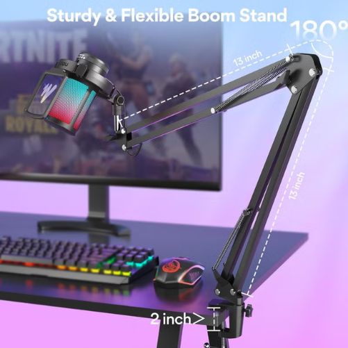 MAONO DGM20S GamerWave USB Condenser Gaming Microphone with RGB Lighting