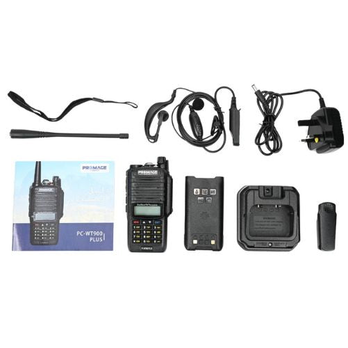 Promage Connect 8W Radio Handheld Dual Band Portable Walkie Talkies With Earpiece - Single Pack (PC-WT900 Plus)