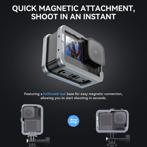 TELESIN Upgraded Aluminum Metal Cage for GoPro HERO 13/12/11/10/9