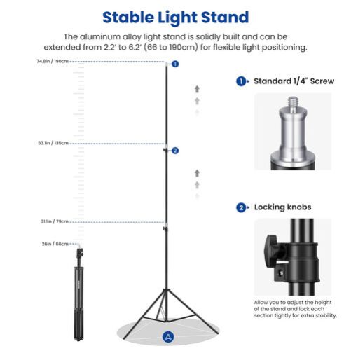 Neewer Bi-Color Video LED 2-Light Kit with Stands