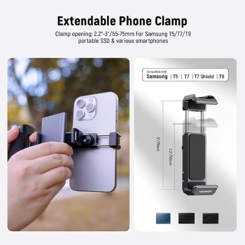 NEEWER Bluetooth Wireless Handle with Phone Clamp and SSD Clamp
