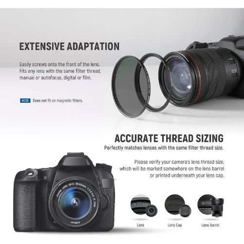 Neewer 8 Pieces Step-up Adapter Ring Set