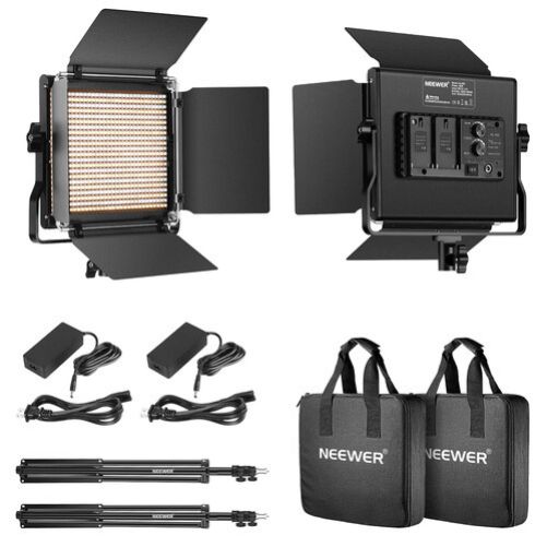 Neewer Bi-Color Video LED 2-Light Kit with Stands
