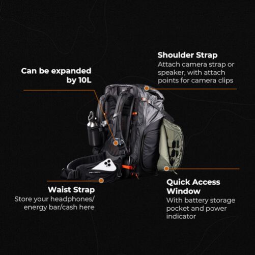 PGYTECH OnePro Flex Backpack 30L with Camera Insert (Space Black) Medium
