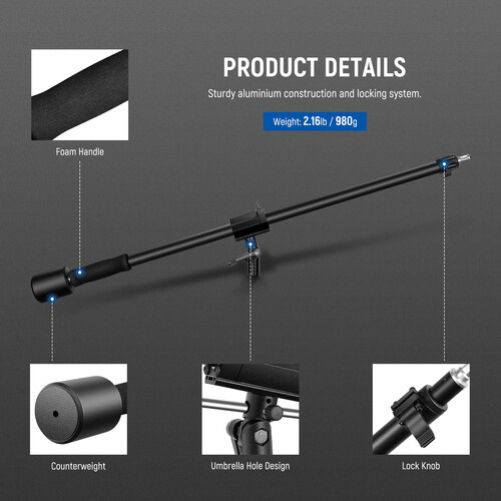 Neewer Tripod Boom Arm with Sandbag (35-61')