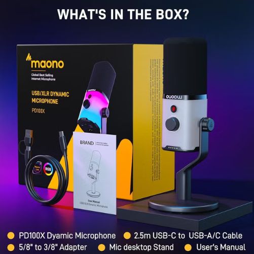 Maono PD100X RGB XLR/USB Dynamic Microphone