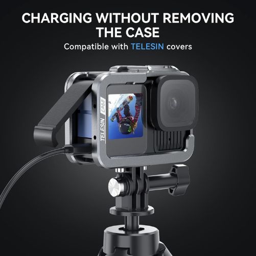 TELESIN Upgraded Aluminum Metal Cage for GoPro HERO 13/12/11/10/9