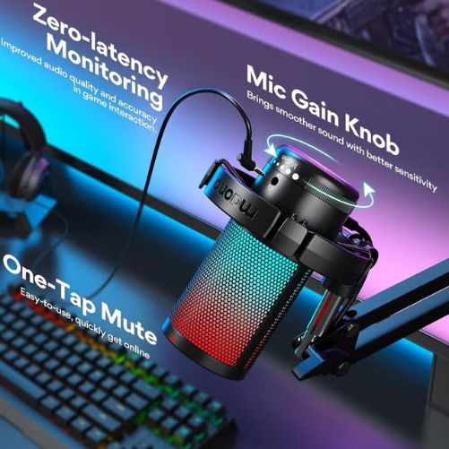 MAONO DGM20S GamerWave USB Condenser Gaming Microphone with RGB Lighting
