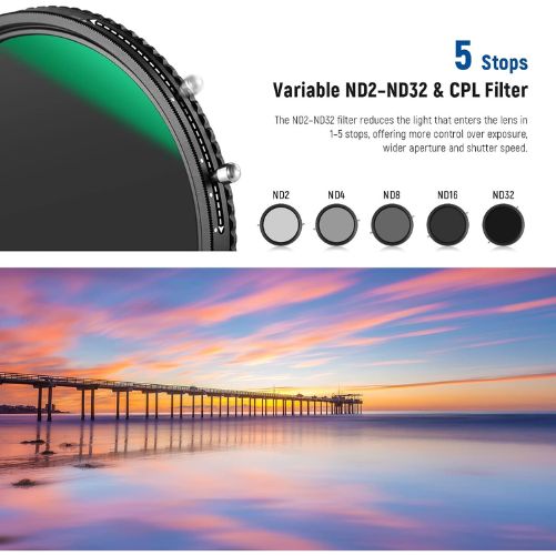 NEEWER 2in1 67mm Variable ND/CPL Filter ND2–ND32
