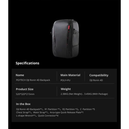 PGYTECH Backpack for DJI Ronin 4D