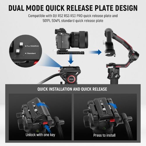 NEEWER TP75 74" Pro Video Tripod with Fluid Head
