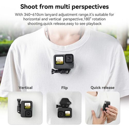 TELESIN TE-MMK-001 Magnetic Action Camera Neck Mount with Nano Sticker Kit