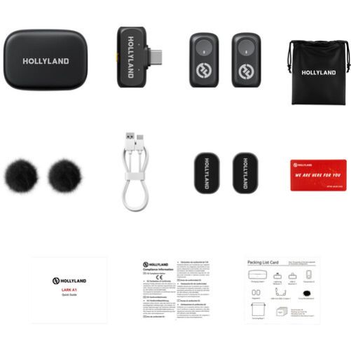 Hollyland LARK A1 Duo 2-Person Wireless Microphone System with USB-C Connector for Mobile Devices