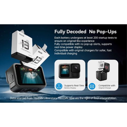 Telesin S0-BTR-04-TGP Stamina Battery For Gopro Hero 13 Black (1900mAh, 7.4Wh)