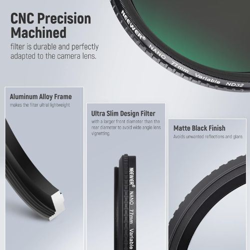 NEEWER 77mm Variable ND/CPL Filter ND2–ND32