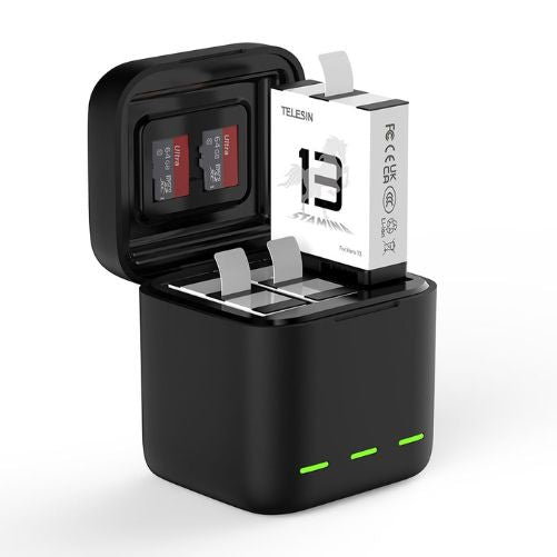 Telesin S0-BCG-10-TGP 3-Channel Triple Storage Battery Charger Box For Gopro